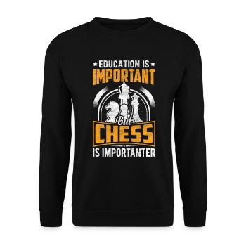 Chess Player Funny Checkmate Knight Chess Board - Unisex Sweatshirt - black - Front - Alina (178cm) & Michal (187cm)