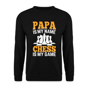 Chess Dad Checkmate Strategy Games Funny Chess - Unisex Sweatshirt - black - Front - Alina (178cm) & Michal (187cm)