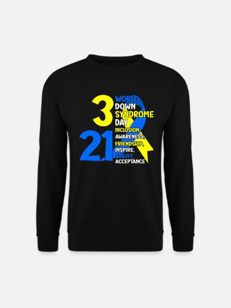 21.03. Welt-Down-Syndrom-Tag Trisomie 21 Blau und - Unisex Pullover - Schwarz