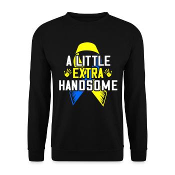 Un peu plus beau trisomique bleu et - Sweat-shirt Unisexe - noir - Devant - Alina (178cm) & Michal (187cm)