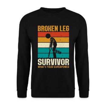 Gebrochenes Bein Knöchelchirurgie Genesung Gebrochenes Bein - Unisex Pullover - Schwarz - Vorne - Alina (178cm) & Michal (187cm)