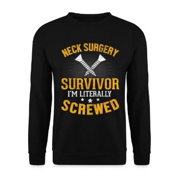 Survivant de la chirurgie cervicale ACDF Fusion vertébrale cervicale - Sweat-shirt Unisexe - noir - Devant - Alina (178cm) & Michal (187cm)