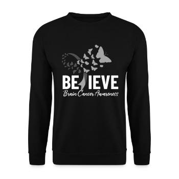 Brain Cancer Awareness Gray Ribbon Neurosurgery - Unisex Sweatshirt - black - Front - Alina (178cm) & Michal (187cm)