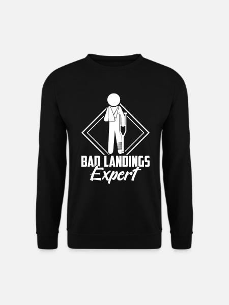Bad Landing Expert Drôle Jambe Cassée Blessure Au Pied - Sweat-shirt Unisexe - noir