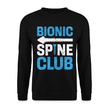 Bionic Spine Club Lumbale Fusion Wirbelsäule Lustiger Rücken - Unisex Pullover - Schwarz - Vorne - Alina (178cm) & Michal (187cm)