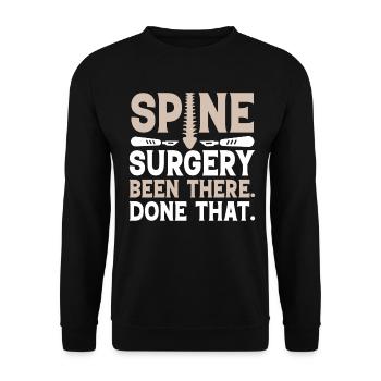Spine Surgery Funny Scoliosis Back Surgery Lumbar - Unisex Sweatshirt - black - Front - Alina (178cm) & Michal (187cm)