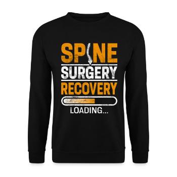 Spine Surgery Recovery Spinal Fusion Spine Post - Unisex Sweatshirt - black - Front - Alina (178cm) & Michal (187cm)
