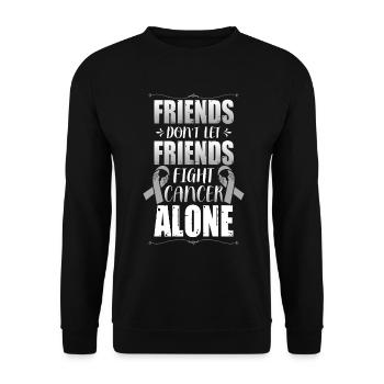 Freunde lassen Freunde nicht allein gegen Krebs kämpfen - Unisex Pullover - Schwarz - Vorne - Alina (178cm) & Michal (187cm)