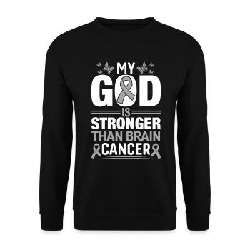 My God Is Stronger Than Brain Cancer Awareness - Unisex Sweatshirt - black - Front - Alina (178cm) & Michal (187cm)