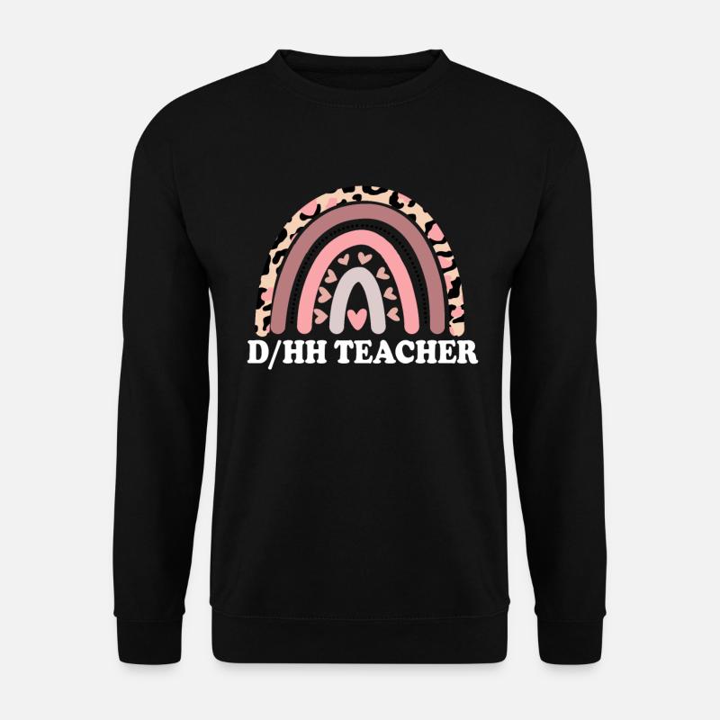 DHH-Lehrer Gehörloser und schwerhöriger Leopard - Unisex Pullover - Schwarz