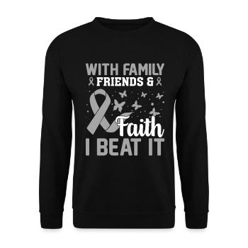 Foi Famille Amis Neurochirurgie Cancer du cerveau - Sweat-shirt Unisexe - noir - Devant - Alina (178cm) & Michal (187cm)