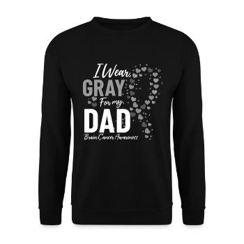Je porte du gris pour mon père guerrier Grey Ribbon Brain - Sweat-shirt Unisexe - noir - Devant - Alina (178cm) & Michal (187cm)