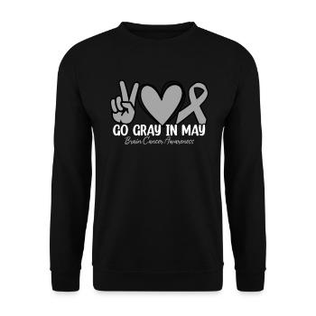 Go Gray In May Brain Tumor Awareness Ribbon - Unisex Sweatshirt - black - Front - Alina (178cm) & Michal (187cm)