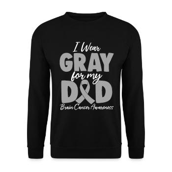 I Wear Gray for My Dad Gray Ribbon Brain Cancer - Unisex Sweatshirt - black - Front - Alina (178cm) & Michal (187cm)