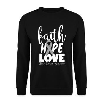 Faith Hope Love Neurosurgery Brain Cancer Gray - Unisex Sweatshirt - black - Front - Alina (178cm) & Michal (187cm)