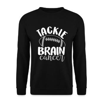 Tacle Cancer Football Cancer du cerveau Glioblastome - Sweat-shirt Unisexe - noir - Devant - Alina (178cm) & Michal (187cm)