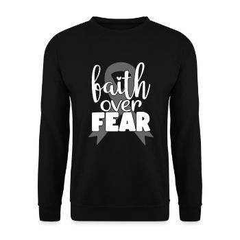 La foi plutôt que la peur Neurochirurgie du cancer de la tumeur cérébrale - Sweat-shirt Unisexe - noir - Devant - Alina (178cm) & Michal (187cm)