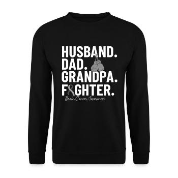 Brain Cancer Husband Dad Grandpa Gray Ribbon - Unisex Sweatshirt - black - Front - Alina (178cm) & Michal (187cm)