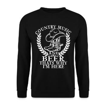 Country Music And Beer That's Why I'm Here - Unisex Sweatshirt - black - Front - Alina (178cm) & Michal (187cm)