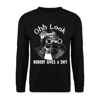 Oh Look Nobody Gives A Shit - Unisex Pullover - Schwarz - Vorne - Alina (178cm) & Michal (187cm)