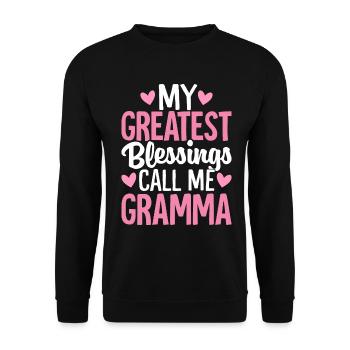 Mes plus grandes bénédictions Appelez-moi grand-mère drôle - Sweat-shirt Unisexe - noir - Devant - Alina (178cm) & Michal (187cm)