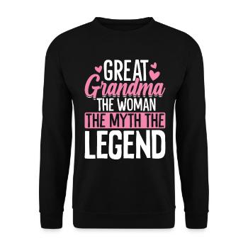Grandma The Woman The Myth The Legend Gigi Great - Unisex Sweatshirt - black - Front - Alina (178cm) & Michal (187cm)