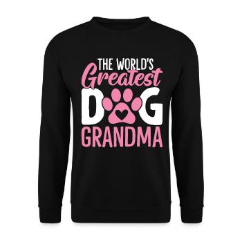 Die größte Hundeoma der Welt Pawma Lustiger Pelz - Unisex Pullover - Schwarz - Vorne - Alina (178cm) & Michal (187cm)