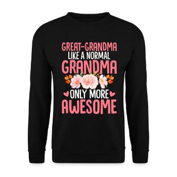 Lustige Uroma Mamaw Gigi Großmutter Oma - Unisex Pullover - Schwarz - Vorne - Alina (178cm) & Michal (187cm)