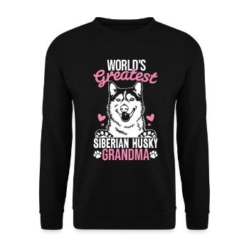 Dog Grandma Funny Siberian Husky Pawma Fur Dog - Unisex Sweatshirt - black - Front - Alina (178cm) & Michal (187cm)