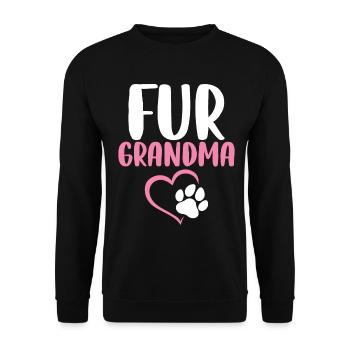Pelz Oma Lustige Oma Pawma Welpe Hund - Unisex Pullover - Schwarz - Vorne - Alina (178cm) & Michal (187cm)