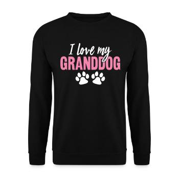 Ich liebe meinen Enkelhund Lustiger Hund Oma Pelz Hündchen - Unisex Pullover - Schwarz - Vorne - Alina (178cm) & Michal (187cm)