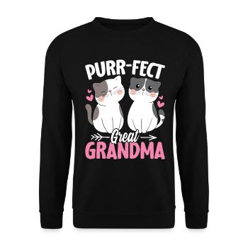 Purrfect Cat Grandma Kitten Funny Great Grandma - Unisex Sweatshirt - black - Front - Alina (178cm) & Michal (187cm)