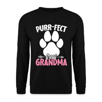 Purrfect Cat Grandma Kitten Funny Great Grandma - Unisex Sweatshirt - black - Front - Alina (178cm) & Michal (187cm)