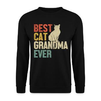 Best Cat Grandma Ever Retro Groovy Grandma Kitten - Unisex Sweatshirt - black - Front - Alina (178cm) & Michal (187cm)