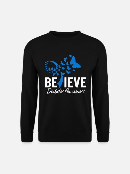 Diabetikerbewusstsein Glauben Sie an Pankreasinsulin - Unisex Pullover - Schwarz