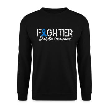 Fighter T1D Warrior Blue Ribbon Nutzlose Bauchspeicheldrüse - Unisex Pullover - Schwarz - Vorne - Alina (178cm) & Michal (187cm)