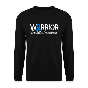 Diabetes Warrior T1D Blaues Band Jugendlich - Unisex Pullover - Schwarz - Vorne - Alina (178cm) & Michal (187cm)