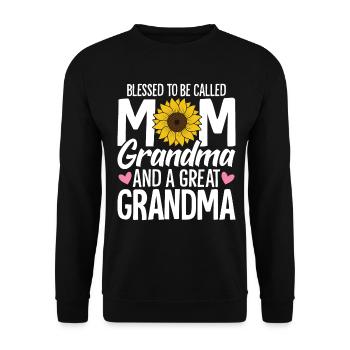 Chemise d’arrière-grand-mère pour la fête des mères de grand-mère - Sweat-shirt Unisexe - noir - Devant - Alina (178cm) & Michal (187cm)