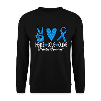 Frieden Liebe Heilung Nutzlose Bauchspeicheldrüse T1D Diabetes - Unisex Pullover - Schwarz - Vorne - Alina (178cm) & Michal (187cm)