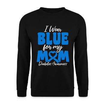 Je porte du bleu pour ma mère DT1 Diabète de type 1 - Sweat-shirt Unisexe - noir - Devant - Alina (178cm) & Michal (187cm)