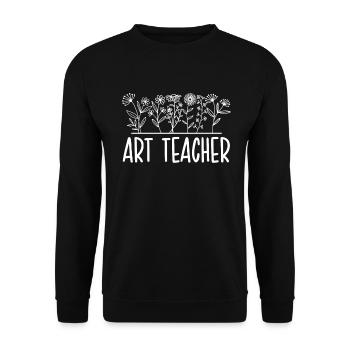 Professeur d’art Retour à l’école Professeur de fleurs sauvages - Sweat-shirt Unisexe - noir - Devant - Alina (178cm) & Michal (187cm)