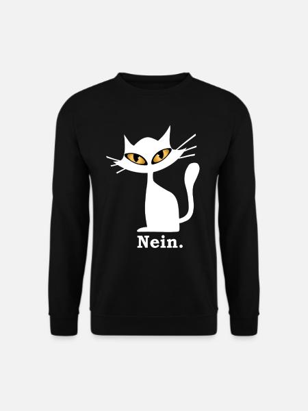 Nein Katze lustig grimmige Katze böser Blick - Unisex Pullover - Schwarz