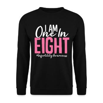 One In Eight IVF Egg Retrieval Day Infertility - Unisex Sweatshirt - black - Front - Alina (178cm) & Michal (187cm)