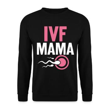 Funny IVF Mom IVF Egg Retrieval Day Infertility - Unisex Sweatshirt - black - Front - Alina (178cm) & Michal (187cm)