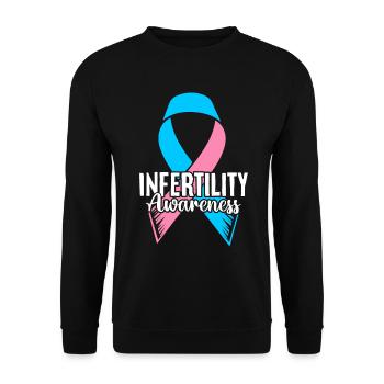 Infertility Awareness Pink and Blue Ribbon - Unisex Sweatshirt - black - Front - Alina (178cm) & Michal (187cm)