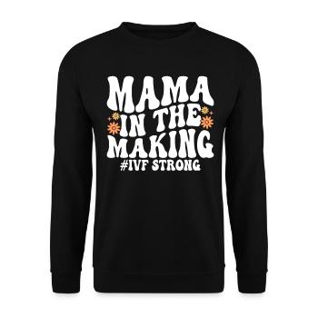 Mama In Mache IVF Orange 1 von 8 Unfruchtbarkeit - Unisex Pullover - Schwarz - Vorne - Alina (178cm) & Michal (187cm)