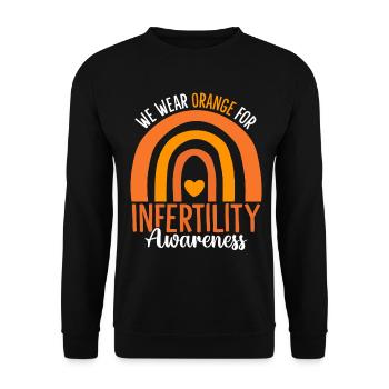 Orange Infertility Awareness One In Eight IVF - Unisex Sweatshirt - black - Front - Alina (178cm) & Michal (187cm)