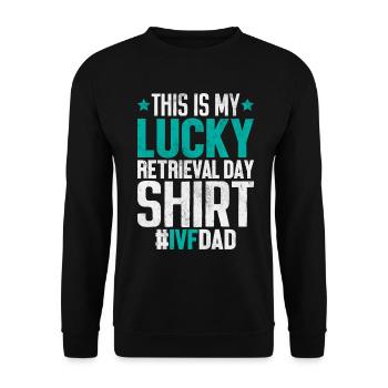 This Is My Lucky IVF Dad Orange Infertility - Unisex Sweatshirt - black - Front - Alina (178cm) & Michal (187cm)