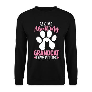 Demandez-moi sur les chats drôles de grand-mère chaton - Sweat-shirt Unisexe - noir - Devant - Alina (178cm) & Michal (187cm)
