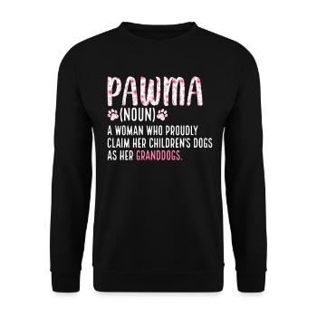 Pawma Lustige Definition Hund Oma Welpe Enkelhund - Unisex Pullover - Schwarz - Vorne - Alina (178cm) & Michal (187cm)